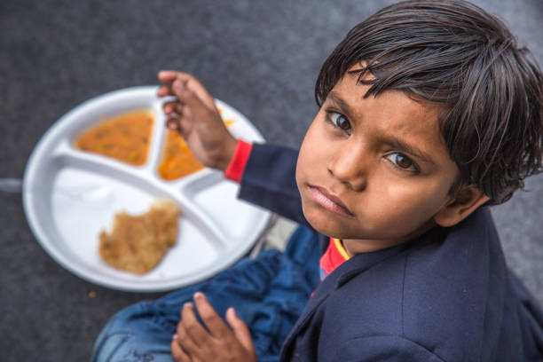 Child with food package